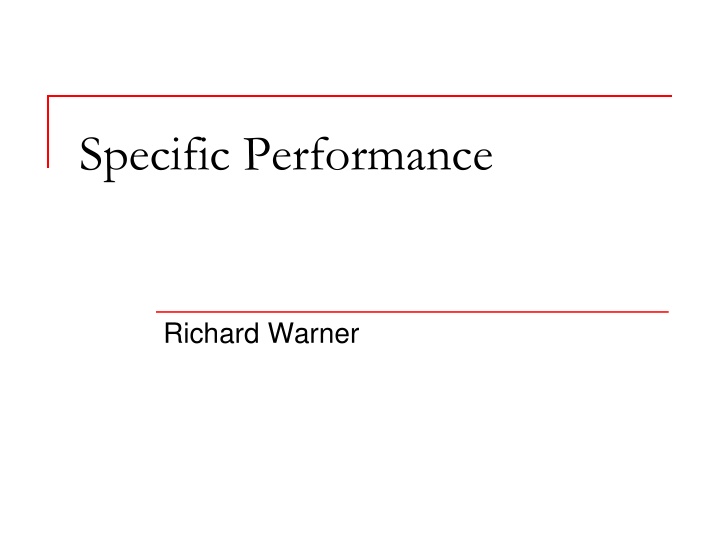 specific performance n.w