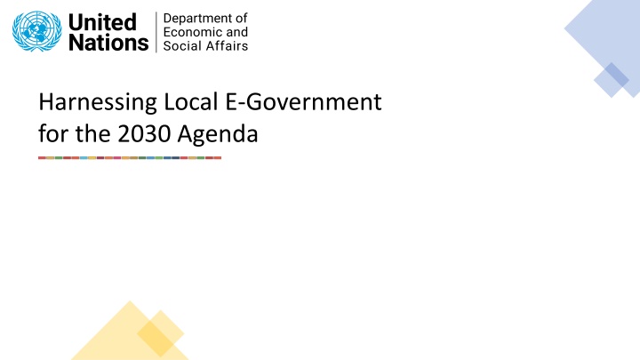 harnessing local e government for the 2030 agenda n.w