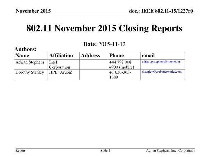 november 2015 n.w