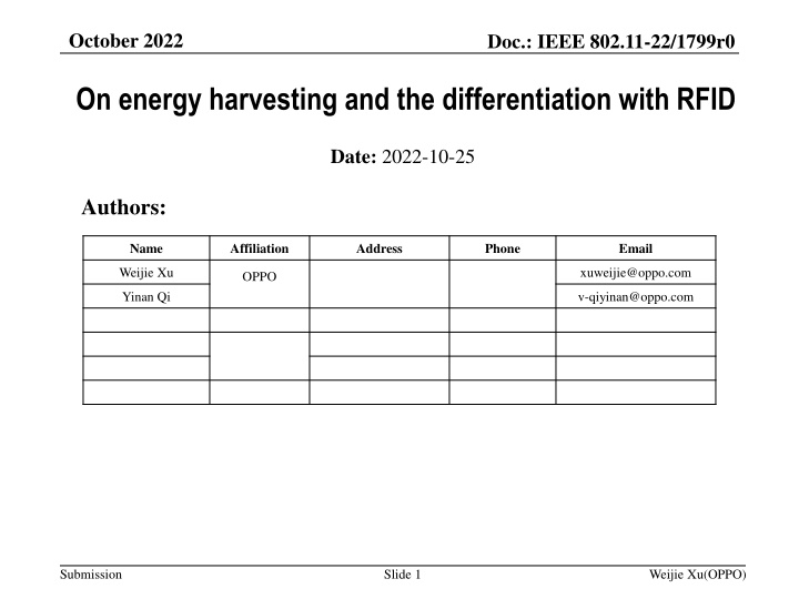 Energy Harvesting and Differentiation in RFID
