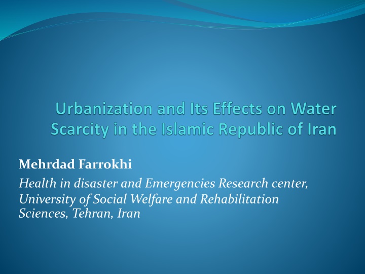 mehrdad farrokhi health in disaster n.w