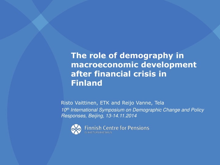 the role of demography in macroeconomic n.w