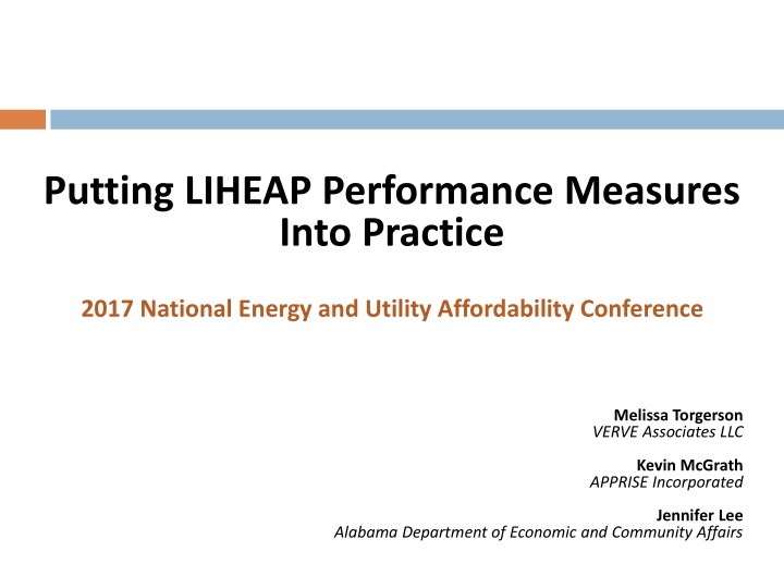 putting liheap performance measures into practice n.w