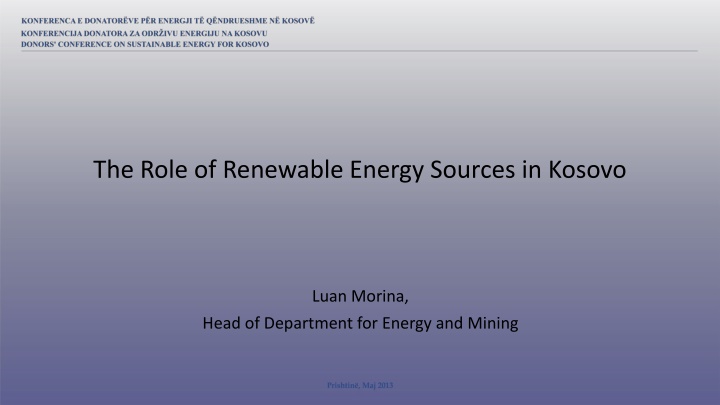 the role of renewable energy sources in kosovo n.w