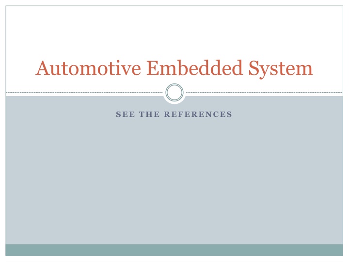 Automotive Embedded Systems Overview