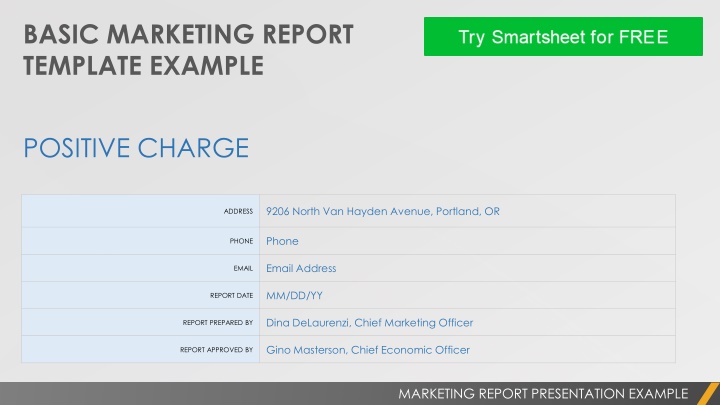 basic marketing report template example n.w