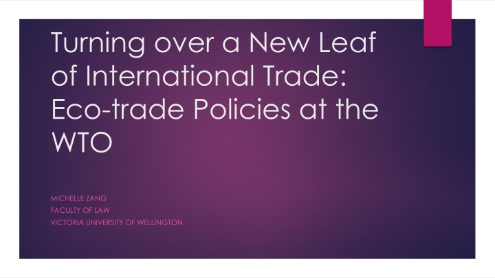 turning over a new leaf of international trade n.w