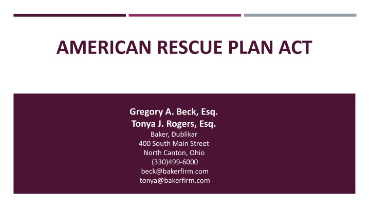 american rescue plan act n.w