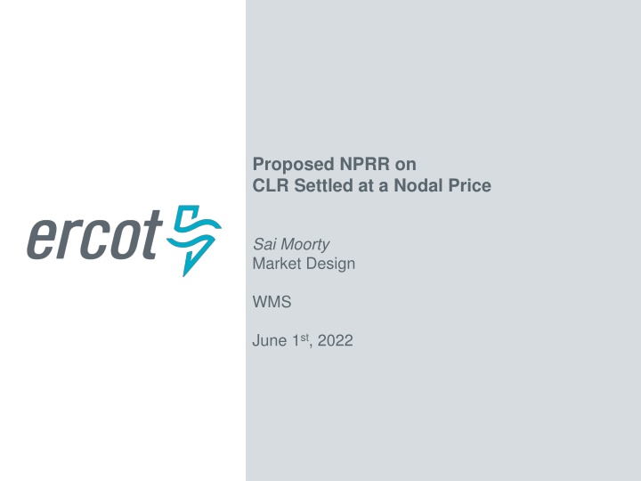 proposed nprr on clr settled at a nodal price n.w
