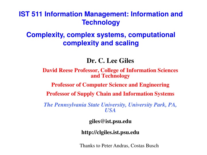 Information Management and Technology Complexity
