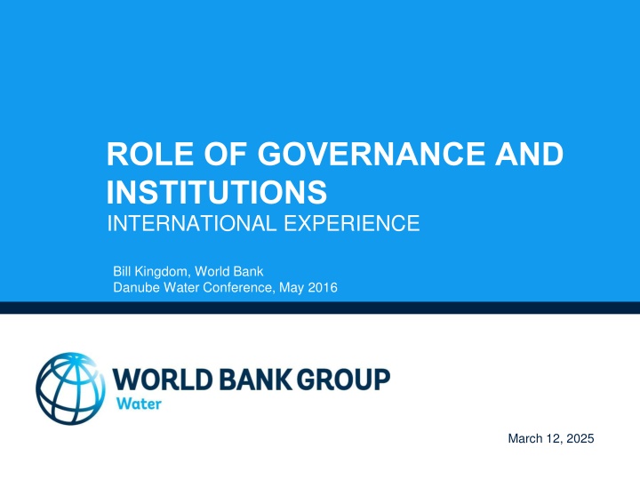 role of governance and institutions international n.w
