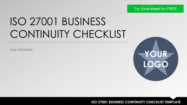 ISO 27001 Business Continuity Checklist Template