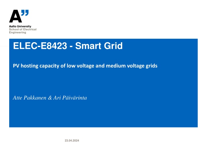 Smart Grid PV Hosting Capacity Analysis
