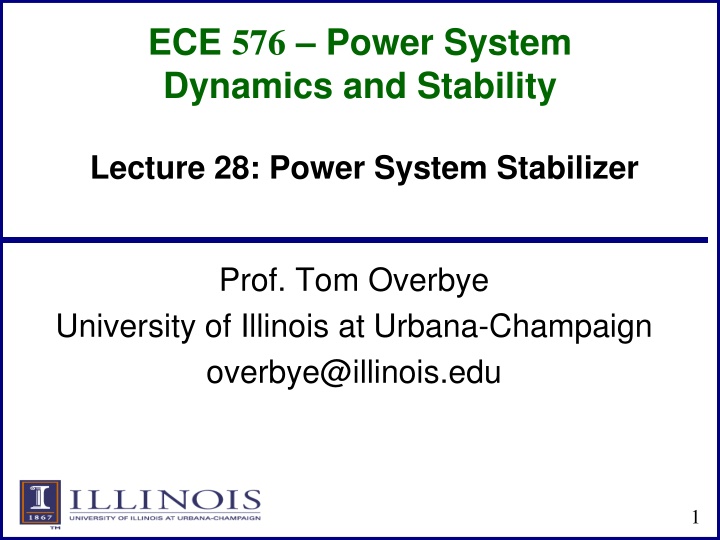 ece 576 power system dynamics and stability n.w