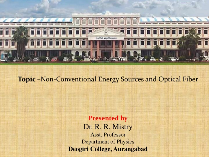 topic non conventional energy sources and optical n.w