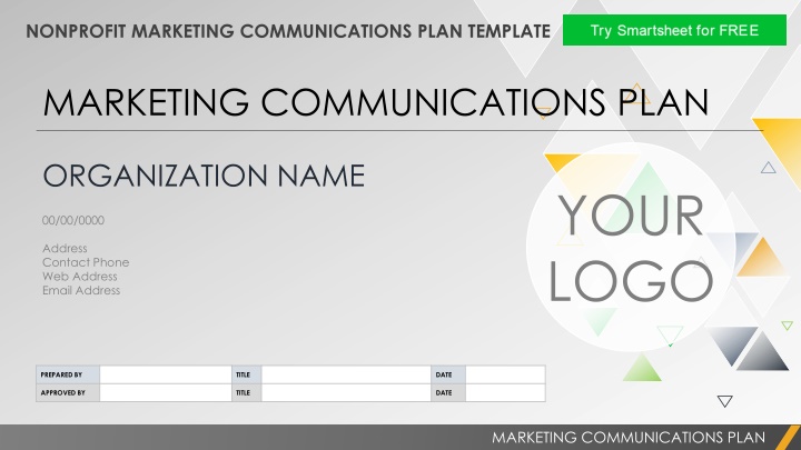 nonprofit marketing communications plan template n.w