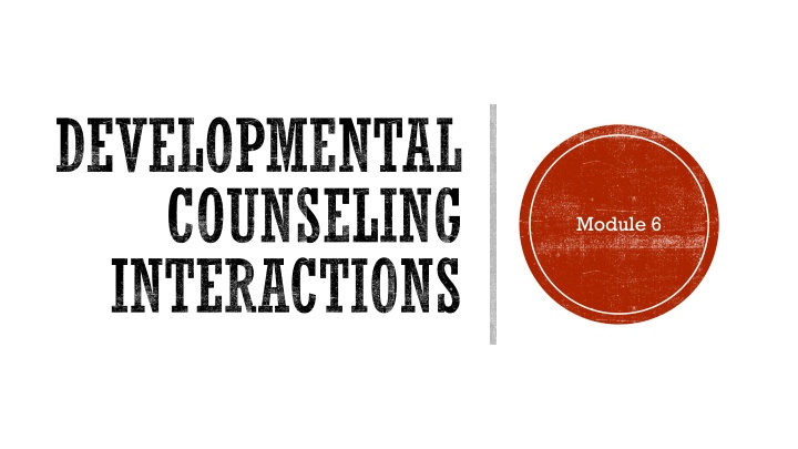 Effective Counseling Strategies for Developmentally Counseling Interactions