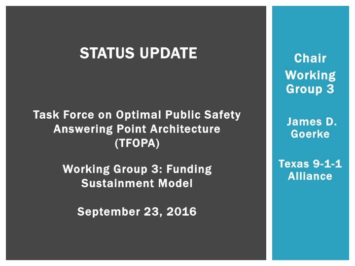 Task Force on Optimal Public Safety Funding