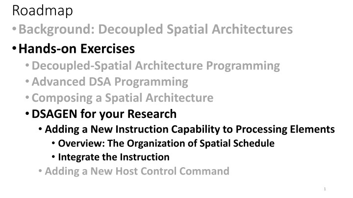 Decoupled Spatial Architectures Hands-on Exercises