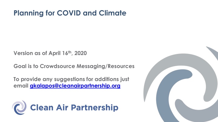 COVID and Climate: Acting Together