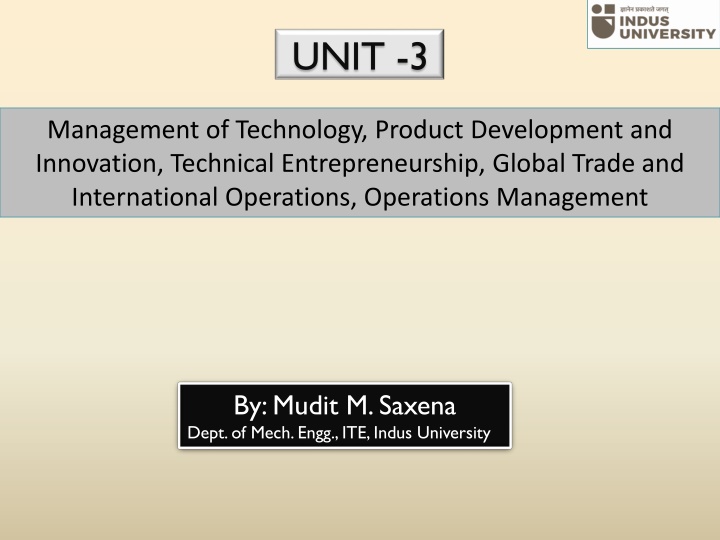 Technology Management and Innovation: Strategic Planning for Competitive Advantage