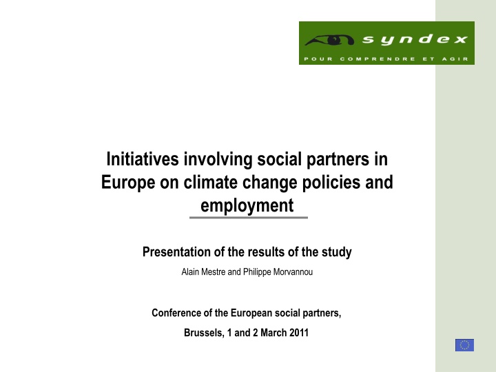 Social Partners in Europe on Climate Change Policies and Employment