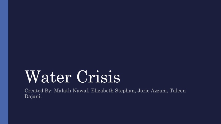 Water Crisis in Jordan: Causes, Consequences, and Solutions