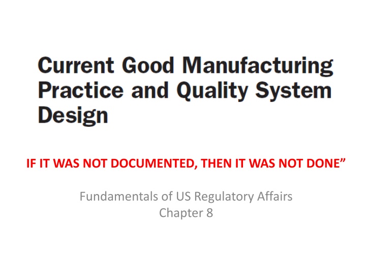 if it was not documented then it was not done n.w