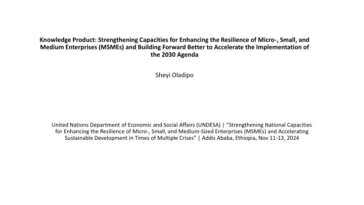 knowledge product strengthening capacities n.w