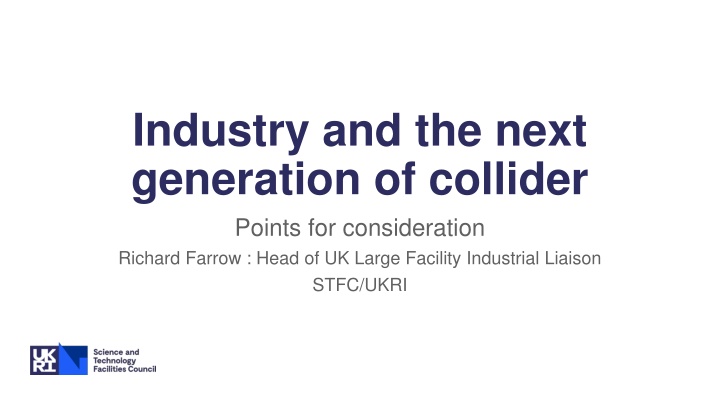 industry and the next generation of collider n.w
