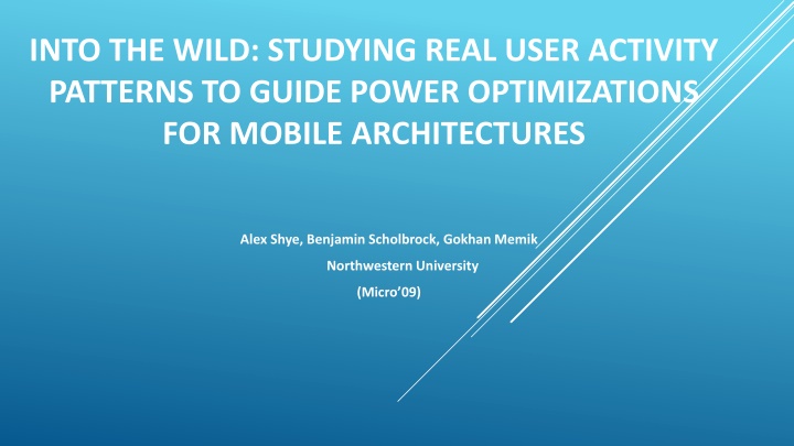 into the wild studying real user activity n.w