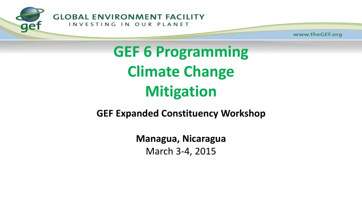 GEF-6 Climate Change Mitigation & Adaptation Initiatives