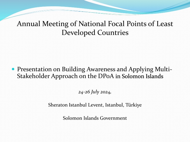Building Awareness and Applying Multi-Stakeholder Approach in Solomon Islands