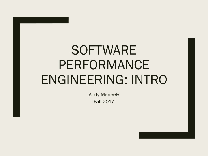 Software Performance Engineering