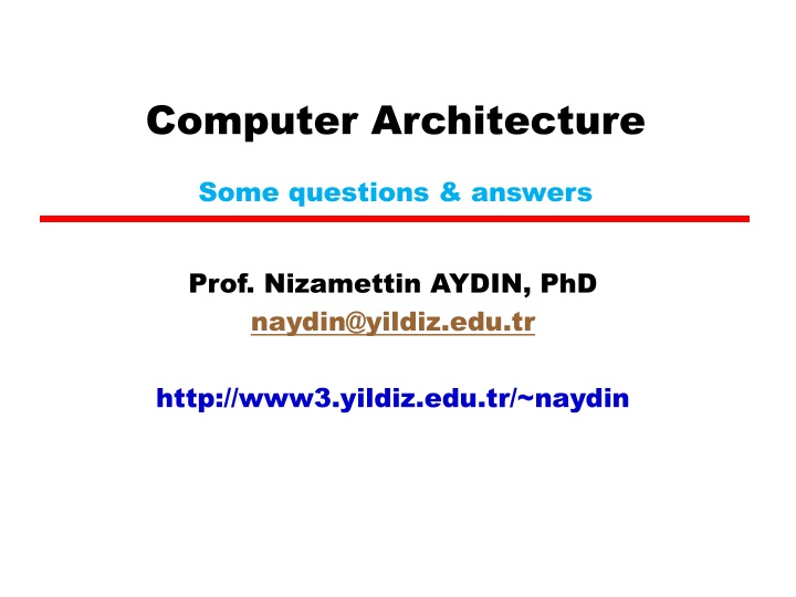 computer architecture n.w
