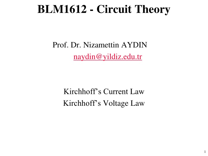 blm1612 circuit theory n.w