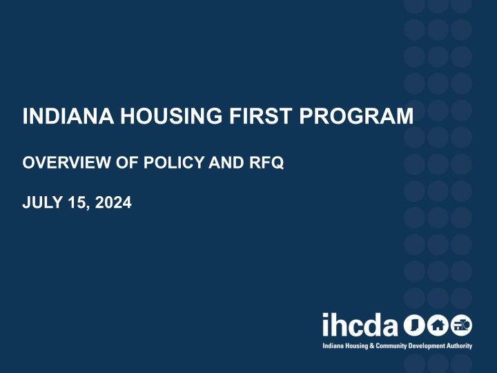 Overview of Indiana Housing First Program Policy