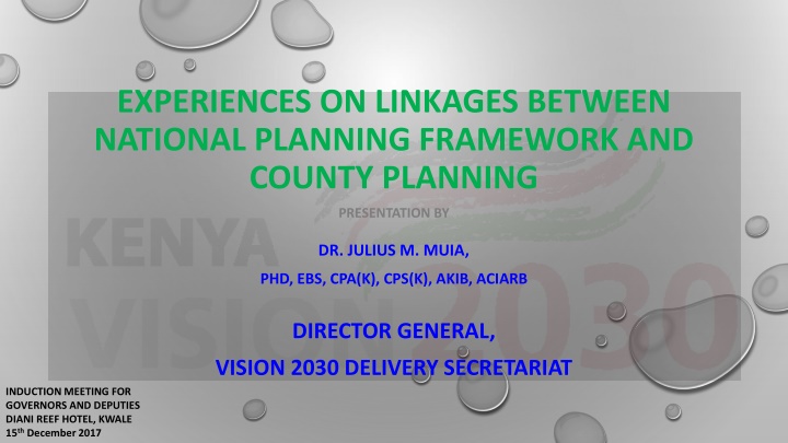 experiences on linkages between national planning n.w