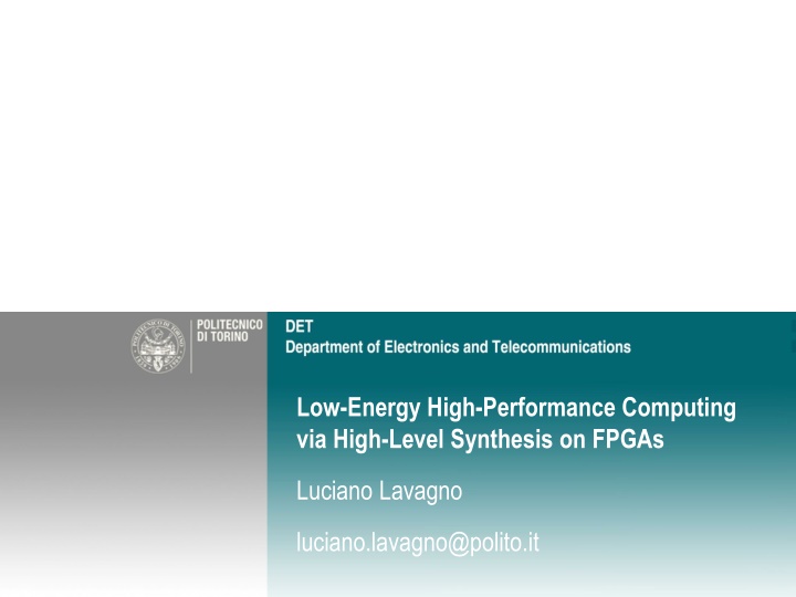 Low-Energy High-Performance Computing on FPGAs