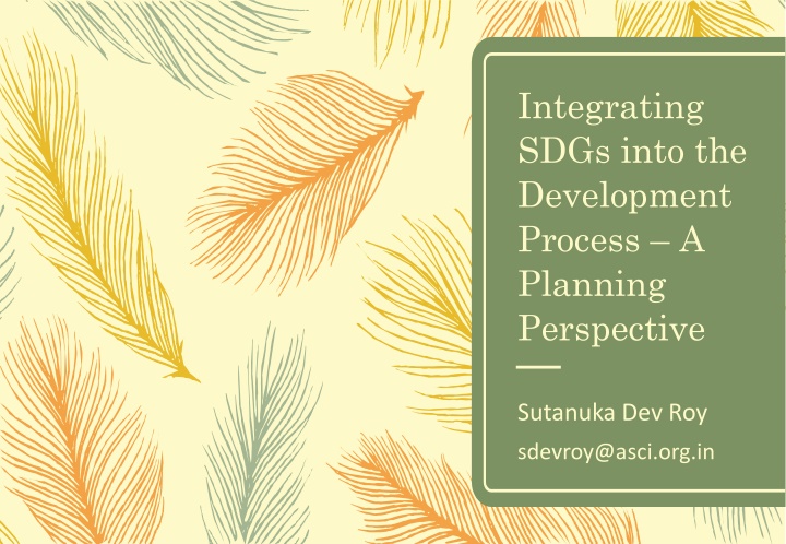 Integrating SDGs into the Development Process: A Planning Perspective