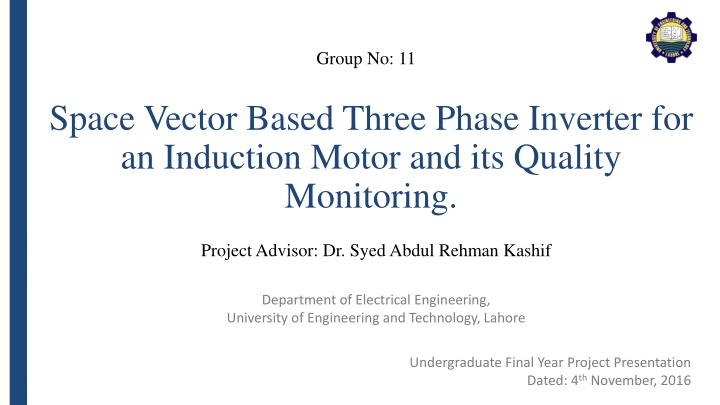 Space Vector Three Phase Inverter & Quality Monitoring