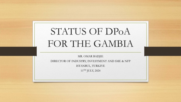 status of dpoa for the gambia n.w