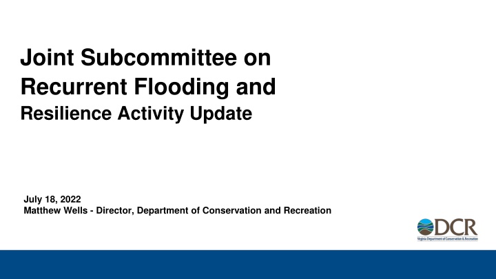 joint subcommittee on recurrent flooding n.w