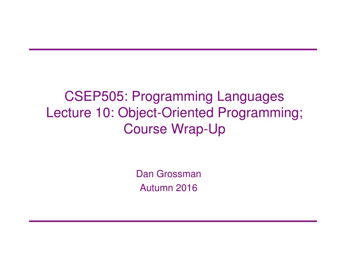 Object-Oriented Programming Essentials