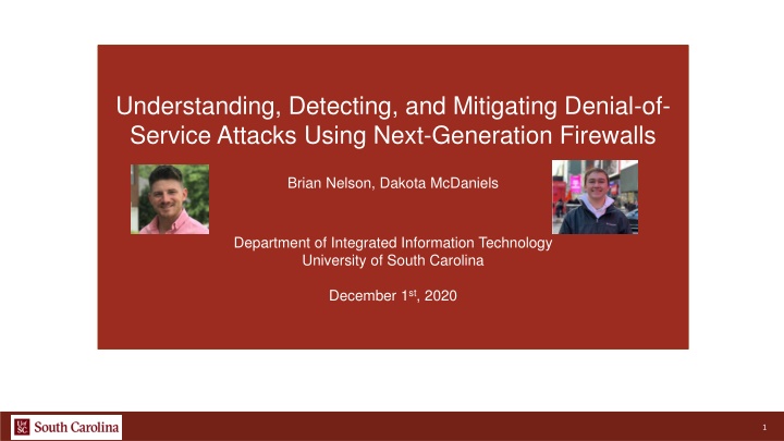 Mitigating Denial-of-Service Attacks Using Next-Generation Firewalls