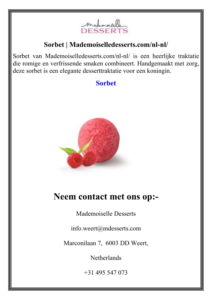 sorbet mademoiselledesserts com nl nl n.w