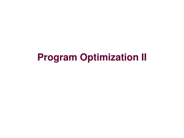 program optimization ii n.w