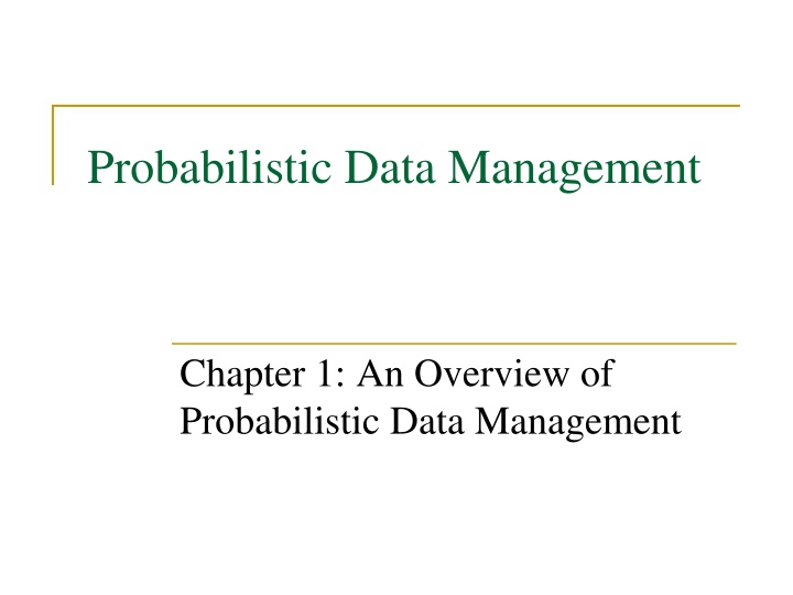 probabilistic data management n.w