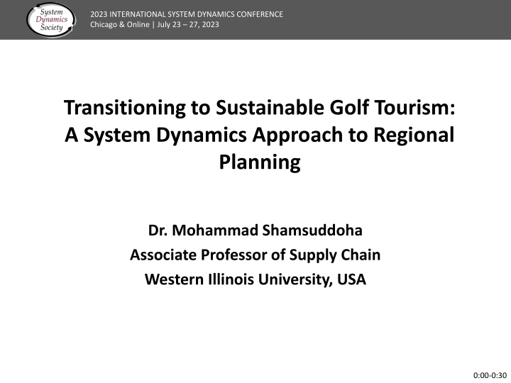 Sustainable Golf Tourism: A System Dynamics Approach for Regional Planning