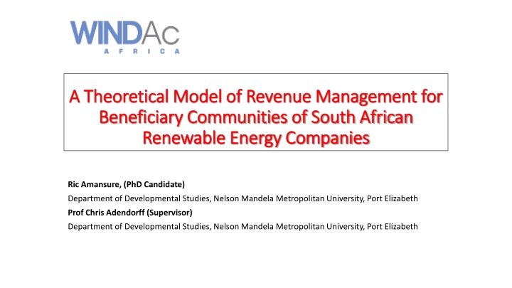 Revenue Management Challenges in South African Renewable Energy Sector